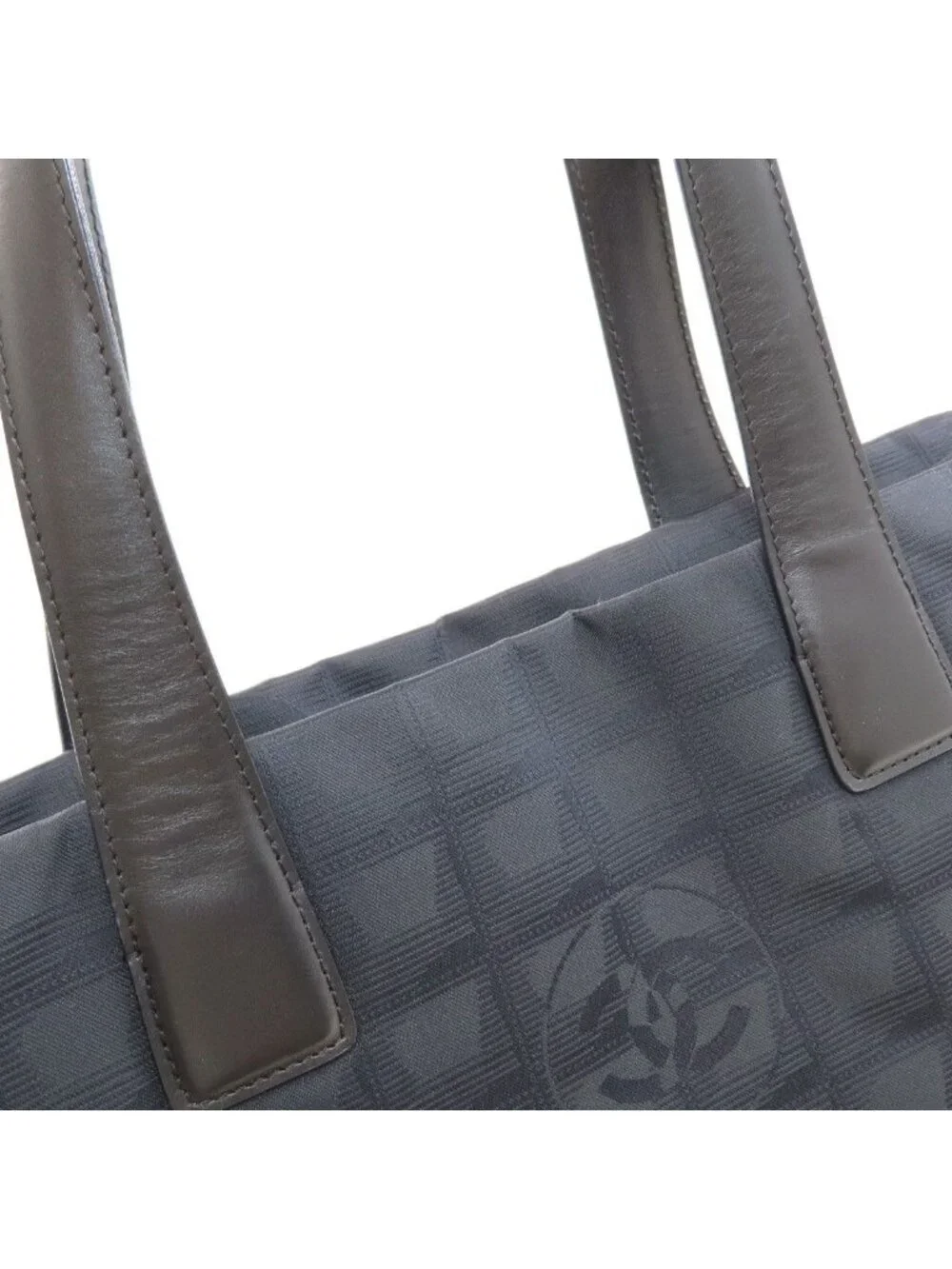 Chanel New Travel Line MM Gold Tote Bag Nylon Jacquard